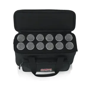 Gator Frameworks GM-12B 12 Mikrofon Taşıma Çantası (Korumalı, Aksesuar Bölmeli) - 8