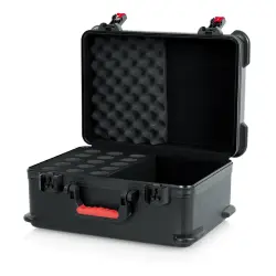 Gator Frameworks GTSA-MIC15 15 Adet Kablolu Mikrofon İçin TSA Kilitli ATA Molded Taşıma Çantası - 4