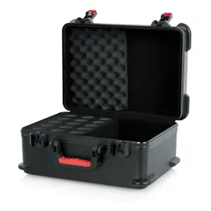 Gator Frameworks GTSA-MIC15 15 Adet Kablolu Mikrofon İçin TSA Kilitli ATA Molded Taşıma Çantası - 4