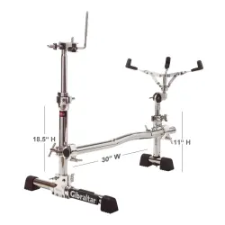 Gibraltar GSVMS-KIT Stealth Drum Rack Vertical Mount System with Chrome Clamps, Tom Holder and Snare Stand - 10