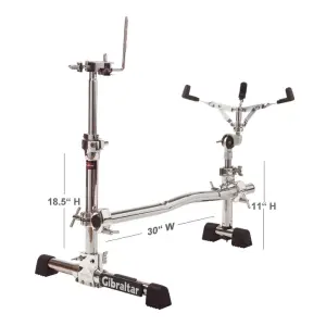 Gibraltar GSVMS-KIT Stealth Drum Rack Vertical Mount System with Chrome Clamps, Tom Holder and Snare Stand - 10
