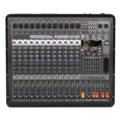 Globe Acoustic GTP1204 12 Kanal 4 Çıkış 3600W 99 DSP Efektli Bluetooth USB Power Mikser - Globe Acoustic