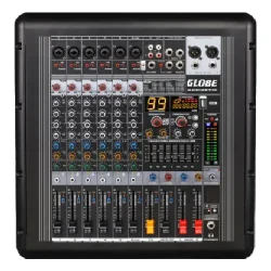 Globe Acoustic GTP690 6 Kanal 1000W 99 DSP Efektli Bluetooth USB Power Mikser - Globe Acoustic
