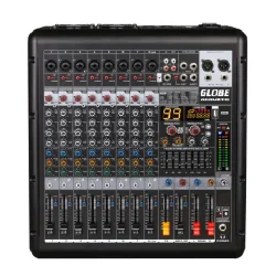 Globe Acoustic GTP890 8 Kanal 1000W 99 DSP Efektli Bluetooth USB Power Mikser - Globe Acoustic