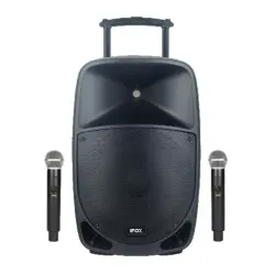 iFOX FX-1520A 15 inç Taşınabilir Bluetooth Hoparlör ve UHF Mikrofon Seti (300W) - iFOX