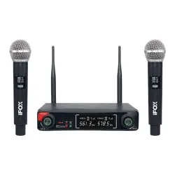 iFOX FX-700EE Çift Kanallı UHF Kablosuz El Mikrofonu Seti (Dijital Modülasyon) - iFOX