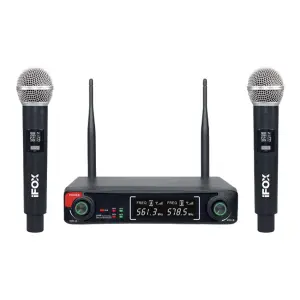 iFOX FX-700EE Çift Kanallı UHF Kablosuz El Mikrofonu Seti (Dijital Modülasyon) - 1