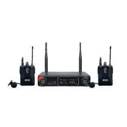 iFOX FX-700YY Çift Kanallı Yaka Mikrofon Seti (UHF Dijital Modülasyon) - iFOX