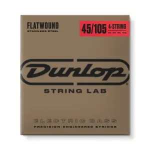 Jim Dunlop DBFS45105 Stainless Steel Flatwound 4 Telli Bas Gitar Teli (45-105) - 1