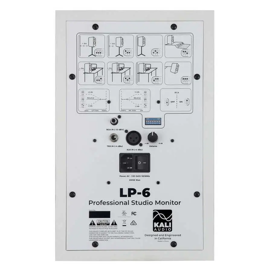 Kali Audio LP-6 6.5 inch Powered Studio Monitor (White) - 3