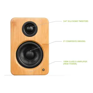 Kanto YU2 100W 3 inç USB DAC Aktif Masaüstü Hoparlör (Bamboo) - 5