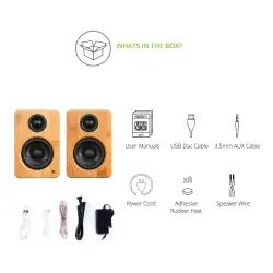 Kanto YU2 100W 3 inç USB DAC Aktif Masaüstü Hoparlör (Bamboo) - 6