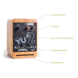 Kanto YU2 100W 3 inç USB DAC Aktif Masaüstü Hoparlör (Bamboo) - 7