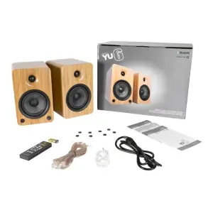 Kanto YU6 200W 5.25 inç Bluetooth Aktif Raf Tipi Hoparlör (Bamboo) - 3