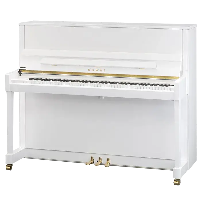 KAWAI K-300 WH/P 122 CM Parlak Beyaz Duvar Piyanosu - 1