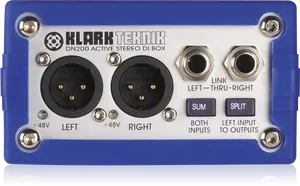 KLARK TEKNIK DN200 Active Stereo DI Box with Extended Dynamic Range and Sum/Split Options - 2