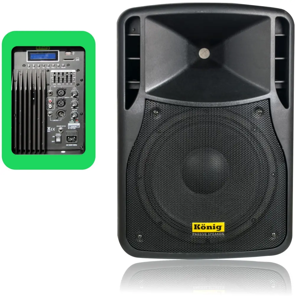 König K-1515A 15 inç 400W Aktif Kabin (USB/SD) - König