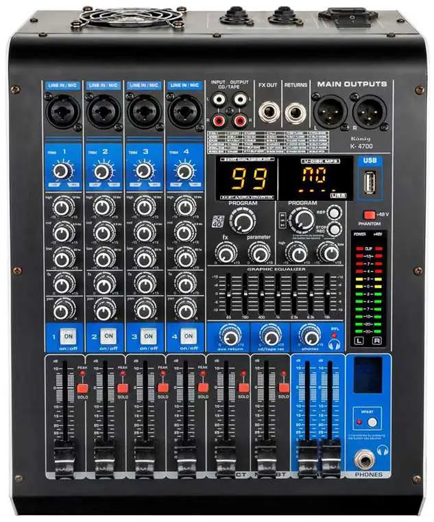 König KA-4700 P 4 Kanal Power Mikser - König