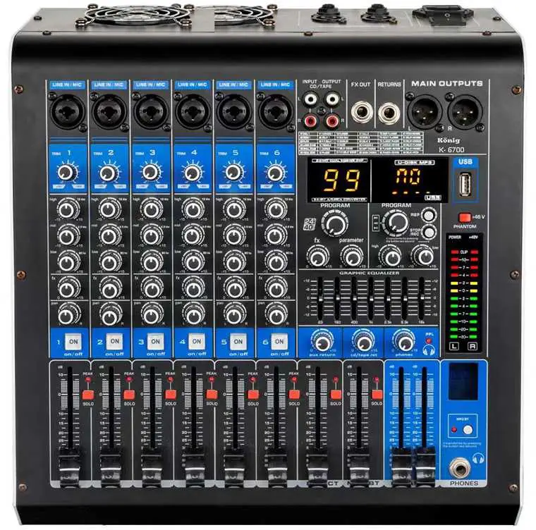 König KA-6700 P 6 Kanal Power Mikser - König