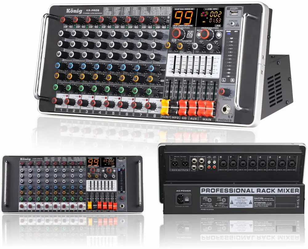 König KRP-PRO 8 8 Kanal Power Mikser Küp 2X550W - König