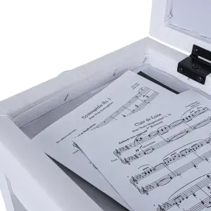 KOZMOS DX16-WH Ayarlı Piyano Taburesi - Sandıklı - Beyaz - 4