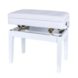 KOZMOS DX16-WH Ayarlı Piyano Taburesi - Sandıklı - Beyaz - 5