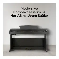 KOZMOS KHP-165BK Siyah Dijital Piyano (Tabure & Kulaklık Hediyeli) - 6