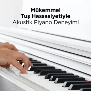 KOZMOS KHP-165WH Beyaz Dijital Piyano (Tabure & Kulaklık Hediyeli) - 3