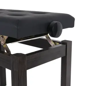 KOZMOS P-310-RW Ayarlı Piyano Taburesi - Kahverengi - Siyah - 2