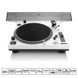 LENCO L-30810WH Turntable - USB, Direct Drive Pikap - 1
