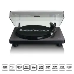 LENCO L-30BK Turntable - MMC Kartuşlu Ahşap, Siyah Pikap - 1