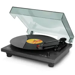 LENCO LS-10BK Turntable - Dahili Hoparlörlü Ahşap Siyah Pikap - 2