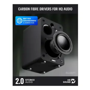 Majority D70X Aktif Bluetooth Raf Tipi Hoparlör (Siyah) - 3