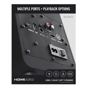 Majority D70X Aktif Bluetooth Raf Tipi Hoparlör (Siyah) - 5