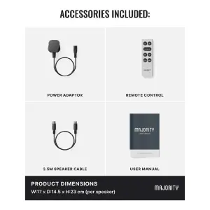 Majority D70X Aktif Bluetooth Raf Tipi Hoparlör (Siyah) - 7