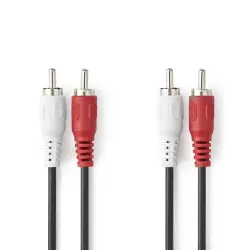Nedis Cable 2x RCA Erkek - 2x RCA Erkek 5m Kablo - 1