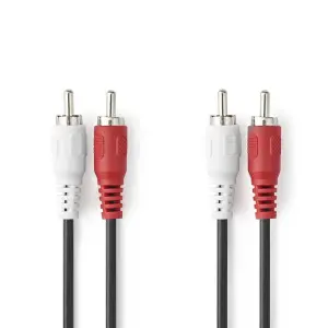 Nedis Cable 2x RCA Erkek - 2x RCA Erkek 5m Kablo - 1