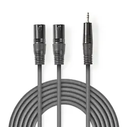 Nedis Cable 2x XLR 3-Pin Erkek - 3.5 mm Erkek 3m Kablo - 1