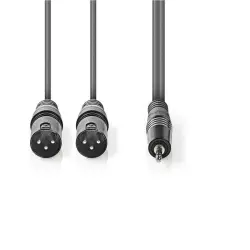 Nedis Cable 2x XLR 3-Pin Erkek - 3.5 mm Erkek 3m Kablo - 2