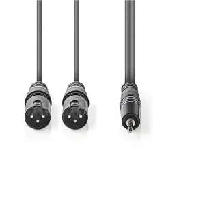 Nedis Cable 2x XLR 3-Pin Erkek - 3.5 mm Erkek 3m Kablo - 2