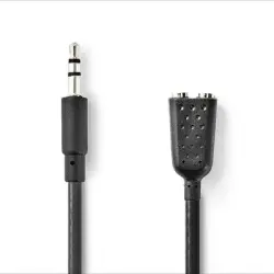 Nedis Cable 3.5 mm Erkek - 2x 3.5 mm Dişi 0,20m Stereo Ses Kablosu - Nedis Cable