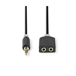 Nedis Cable 3,5 mm Erkek - 2x 3,5 mm Dişi Altın Kaplama Stereo Çoğaltıcı Ses Kablosu - Nedis Cable