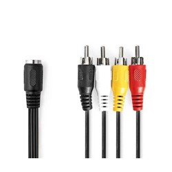 Nedis Cable 5 Pin DIN Dişi - 4x RCA Erkek 0.20 m Çevirici Kablo - Nedis Cable