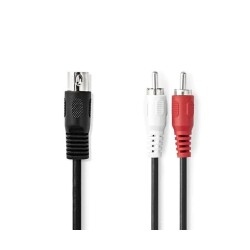 Nedis Cable 5 Pin DIN Erkek - 2x RCA Erkek 1m Çevirici Kablo - Nedis Cable