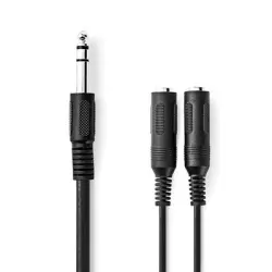 Nedis Cable 6,35 mm Erkek - 2x 6,35 mm Dişi 0.20 m Stereo Çevirici Kablo - Nedis Cable