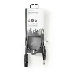 Nedis XLR Erkek - 6.35 mm Erkek Balanslı Ses Kablosu (1.50 m) - 3