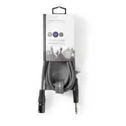 Nedis XLR Erkek - 6.35 mm Erkek Balanslı Ses Kablosu (1.50 m) - 4
