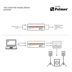 Palmer RIVER naab 2 Kanallı Pasif Medya DI Box - 14