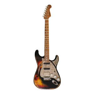 Paoletti Alfa Lounge HSS Elektro Gitar (400 Heavy Black Drivin' Revolution) - Paoletti