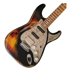 Paoletti Alfa Lounge HSS Elektro Gitar (400 Heavy Black Drivin' Revolution) - 2